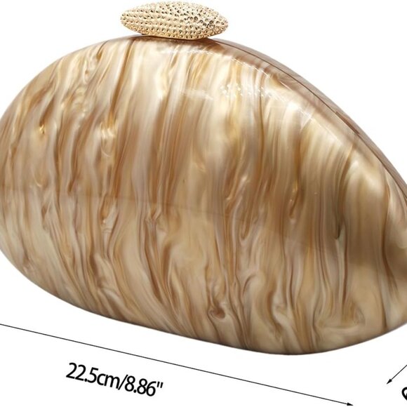 Chic and Compact Shell Clutch for Women - Versatile Crossbody and Handheld - Picture 2 of 7